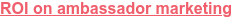 ROI on ambassador marketing